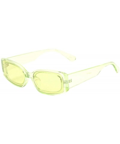 Rectangular Rectangular Lens Round Edge Sunglasses - Green Crystal - C21988ET50Q $14.71