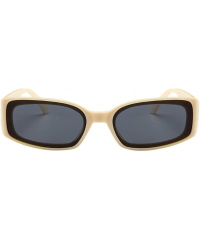 Square Unisex Rectangular Polarized Sunglasses for Women UV400 Protection Driving Eyewear - Beige - C018TY5QHKE $9.31