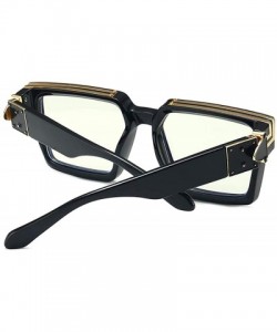 Oversized Retro Millionaire Sunglasses Square Metal punk Rock Hip hop Sunglasses men women - 6 - CC18AQSZH07 $21.25