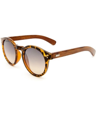 Aviator EKO Wood Round Sunglasses Wooden Arms 80s Retro Vintage Mens Womens (Tortoise/Chestnut - 51) - CN12NZ9TCN8 $7.72