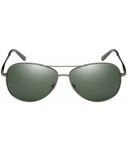 Sport Men's Polarized Driving Sunglasses Metal Frame Outdoor Sports Eyewear UV400 With Case - Gun-green - CY1836RETX6 $10.17