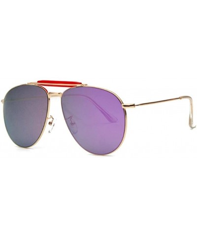 Aviator Women Pilot Mirror UV400 Sunglasses Coating Flat Sun Glasses Eyewear - Purple - C118340Q3I9 $10.58