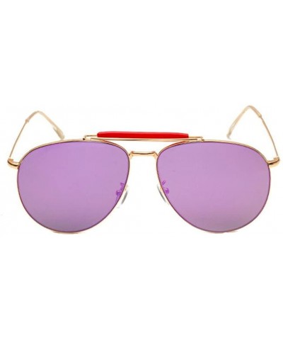 Aviator Women Pilot Mirror UV400 Sunglasses Coating Flat Sun Glasses Eyewear - Purple - C118340Q3I9 $10.58
