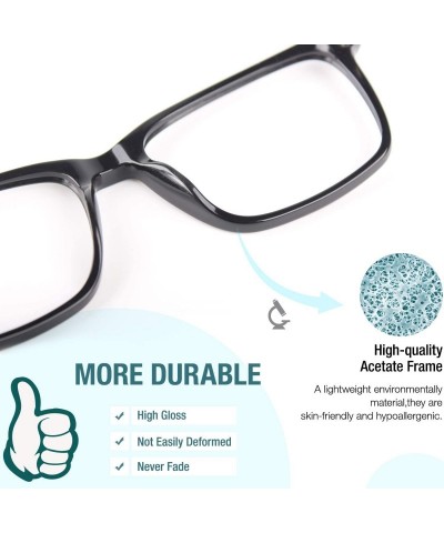 Wayfarer Clear Lens Glasses For Men Women Fashion Non-Prescription Nerd Eyeglasses Acetate Square Frame PG05 - 1 Black - CD18...