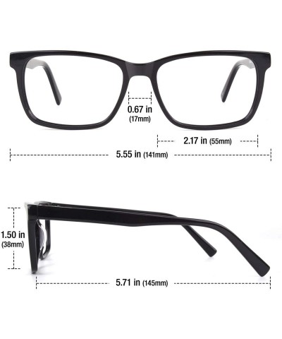 Wayfarer Clear Lens Glasses For Men Women Fashion Non-Prescription Nerd Eyeglasses Acetate Square Frame PG05 - 1 Black - CD18...