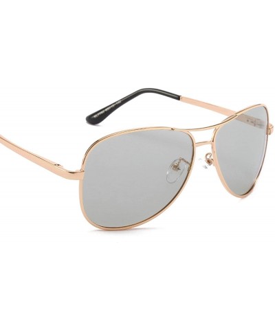 Aviator Classic Retro Aviator Sunglasses for Men Metal CR39 UV 400 Protection Sunglasses - Gold - C918SZUGE34 $24.67