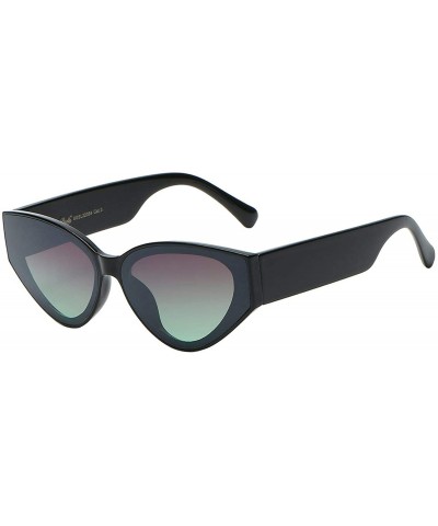 Round Western Fashion Round Sunglasses. - Black/ Greenish Lens - C4190RYC88X $28.04