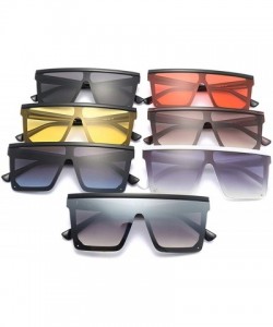 Goggle Women Oversized Square Sunglasses Fashion Men Vintage Big Frame Eyewear Outdoor Oculos UV400 - C7 Black.silver - CF197...