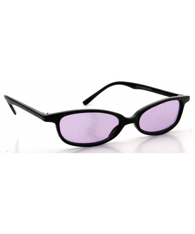 Rectangular Sport Women Black Wayfarer Rectangular Purple Lens Retro Sunglasses - CM11Q6P7LED $10.52
