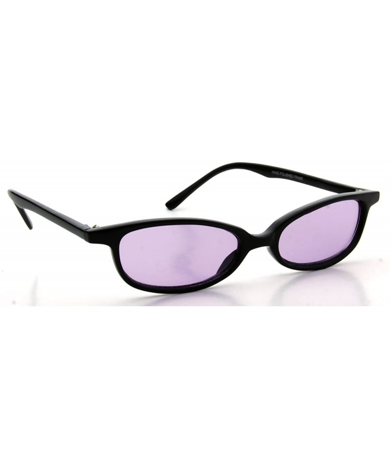 Rectangular Sport Women Black Wayfarer Rectangular Purple Lens Retro Sunglasses - CM11Q6P7LED $10.52