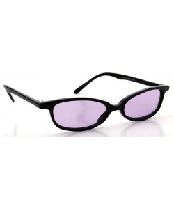 Rectangular Sport Women Black Wayfarer Rectangular Purple Lens Retro Sunglasses - CM11Q6P7LED $10.52