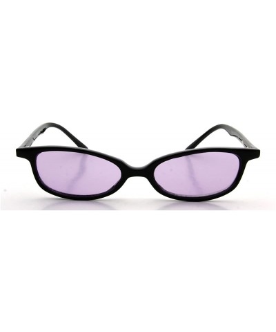 Rectangular Sport Women Black Wayfarer Rectangular Purple Lens Retro Sunglasses - CM11Q6P7LED $10.52