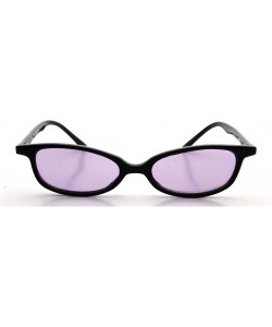 Rectangular Sport Women Black Wayfarer Rectangular Purple Lens Retro Sunglasses - CM11Q6P7LED $10.52