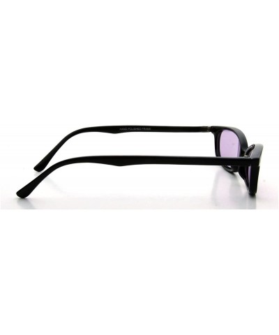 Rectangular Sport Women Black Wayfarer Rectangular Purple Lens Retro Sunglasses - CM11Q6P7LED $10.52