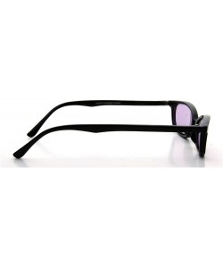 Rectangular Sport Women Black Wayfarer Rectangular Purple Lens Retro Sunglasses - CM11Q6P7LED $10.52
