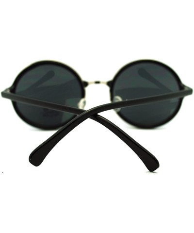 Round Vintage Fashion Sunglasses Round Circle Designer Frame - Black - CI11GL5WFCV $11.39