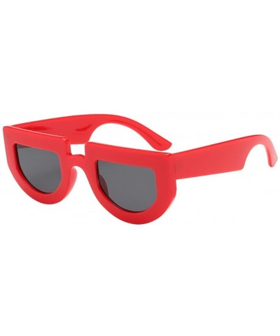 Square Gift for Friend-Oval Shape Sunglasses Cat Eye Eyewear Big Frame Sunglasses (F) - F - CD18R3UWDZO $20.03