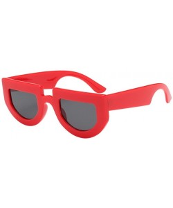 Square Gift for Friend-Oval Shape Sunglasses Cat Eye Eyewear Big Frame Sunglasses (F) - F - CD18R3UWDZO $11.92