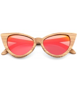 Oversized Sunglasses Solid Handmade Bamboo Wood Sunglasses For Men & Women with Polarized Lenses CH3034 - Red - CC18XAZ9D8E $...