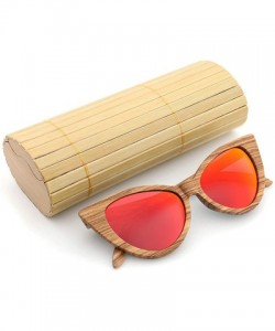 Oversized Sunglasses Solid Handmade Bamboo Wood Sunglasses For Men & Women with Polarized Lenses CH3034 - Red - CC18XAZ9D8E $...