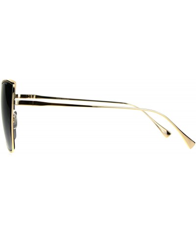 Butterfly Trendy Fashion Sunglasses Womens Square Butterfly Metal Frame UV 400 - Gold Black (Smoke) - CC189U4ELAS $14.04