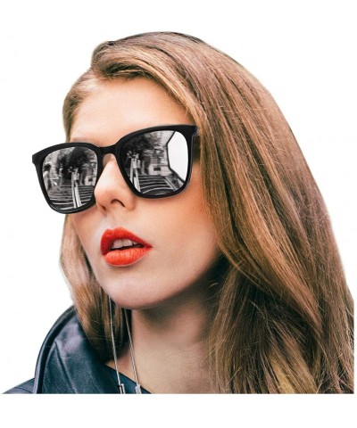 Oversized Womens Mirrored Sunglasses Polarized-Fashion Oversized Eyewear with UV400 Protection for Outdoor - CP18T2MDO09 $23.21