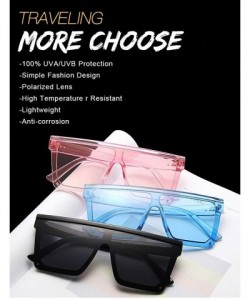 Oversized Unisex Polarized Sunglasses Oversized Fashion Shades For Men/Women - Medium Black Frame + Silver Lens - C918X02EL39...