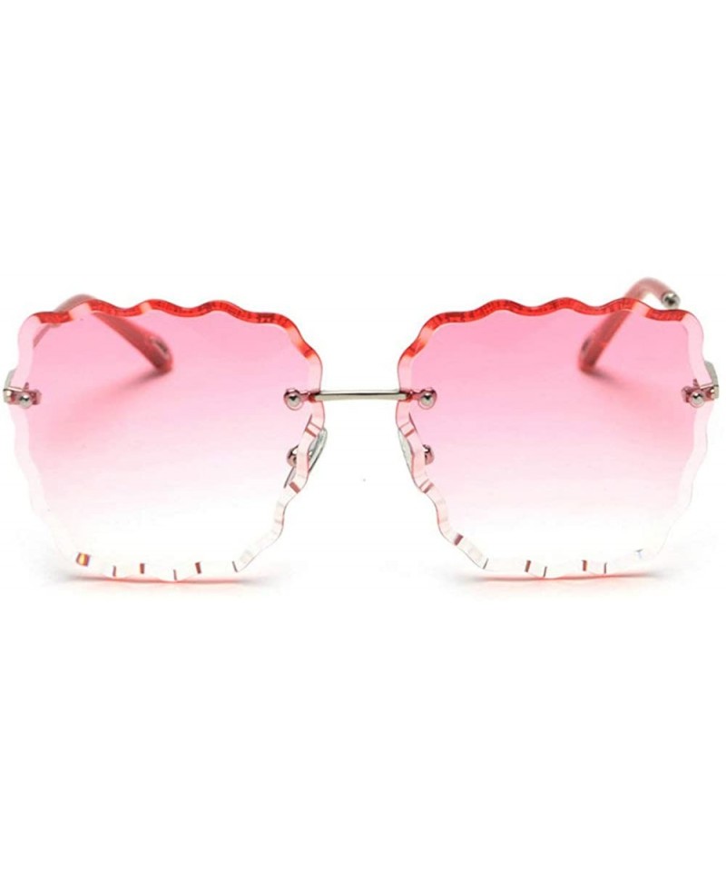 Square Fashion Sunglasses For Women Frameless Diamond Cutting Colorful Lens gradient Square Frame sunglasses - CM18WSZ38D7 $1...