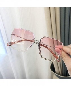 Square Fashion Sunglasses For Women Frameless Diamond Cutting Colorful Lens gradient Square Frame sunglasses - CM18WSZ38D7 $1...