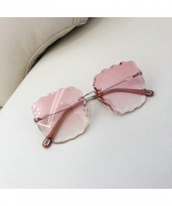 Square Fashion Sunglasses For Women Frameless Diamond Cutting Colorful Lens gradient Square Frame sunglasses - CM18WSZ38D7 $1...