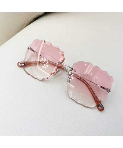 Square Fashion Sunglasses For Women Frameless Diamond Cutting Colorful Lens gradient Square Frame sunglasses - CM18WSZ38D7 $1...