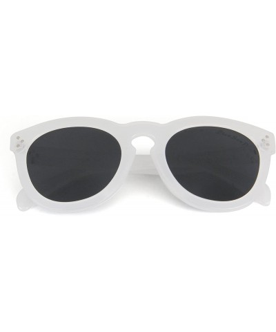 Round Designer Classic Round Circle polarized Sunglasses Men Women Glasses lsp4202 - White - CP120YRCA3T $25.49