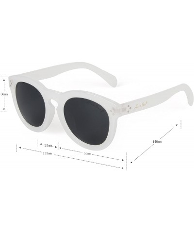 Round Designer Classic Round Circle polarized Sunglasses Men Women Glasses lsp4202 - White - CP120YRCA3T $25.49