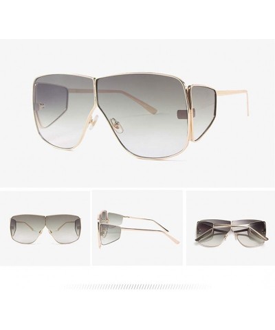 Goggle Square Shield Sunglasses Summer Style Fashion Women Large Size Sun Glasses Designer Brand Luxury - C2 Grey - CH18T8X8K...
