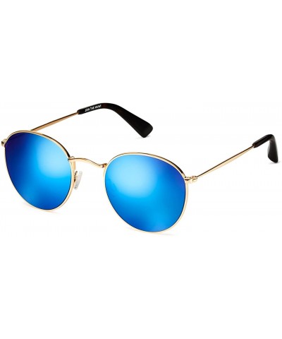 Round Icon - Round Women's & Men's Sunglasses - 50 mm - Gold / Bondi Blue - CV18DIAI4TK $100.00
