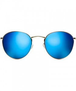 Round Icon - Round Women's & Men's Sunglasses - 50 mm - Gold / Bondi Blue - CV18DIAI4TK $35.96