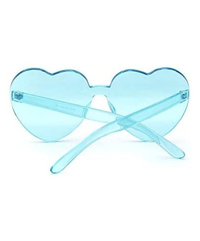 Rimless Heart Shaped Rimless Sunglasses Candy Steampunk Lens for women girl - Black - CE18KL5OMNY $7.23