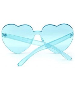 Rimless Heart Shaped Rimless Sunglasses Candy Steampunk Lens for women girl - Black - CE18KL5OMNY $7.23