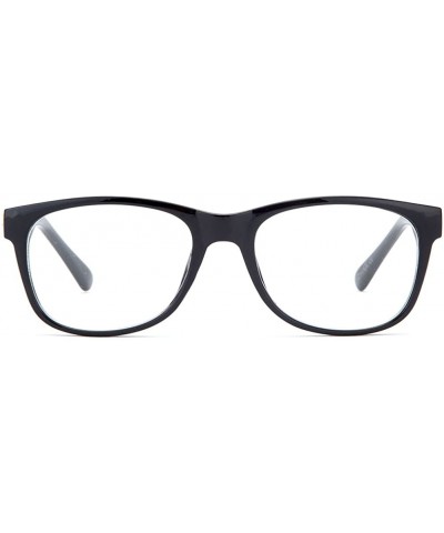 Square Unisex Clear Lens Temple Design Fashion Glasses - Black - CJ11KQRU4B9 $11.90