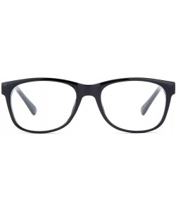 Square Unisex Clear Lens Temple Design Fashion Glasses - Black - CJ11KQRU4B9 $11.90