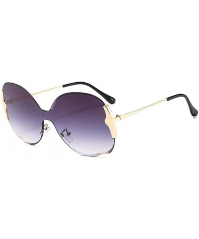 Oversized Celebrity Crystal Oversized Round Sunglasses for Women Shades - Gold Grey - CA1906DANIO $14.39