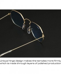 Round Vintage Sunglasses Women Classic Metal Frame Eyewear Fashion Mirror Hexagon Sun Glasses For Women - Gold Gray - CJ198UR...