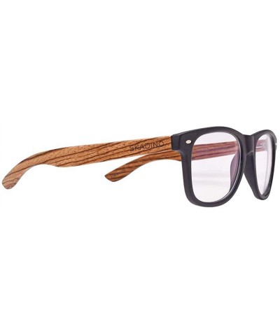 Square Bamboo Sunglasses with Polarized lenses-Handmade Wood Shades for Men&Women - Black 1 - CI18TS43GXS $25.50