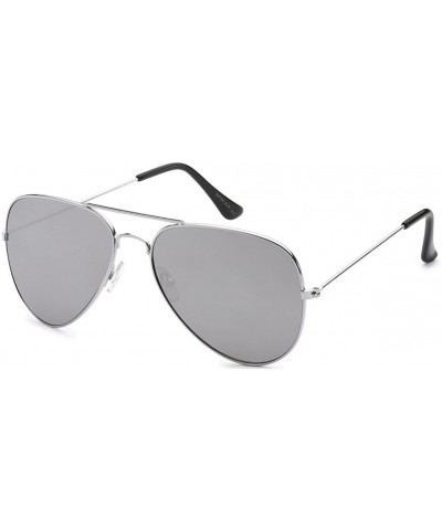 Aviator Classic Air Force Aviator Style Sunglasses (Classic Silver Mirror) - CE11MQ2GZPV $9.33