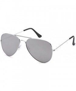 Aviator Classic Air Force Aviator Style Sunglasses (Classic Silver Mirror) - CE11MQ2GZPV $9.33