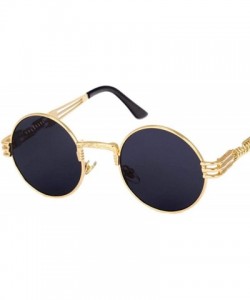Oversized 2019 Retro Round Gothic Steampunk Mirror Sunglasses Men Women Metal Sun 1 - 4 - C818XE0XTEG $19.06