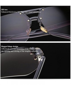 Rimless Unisex Rimless Irregular HD Sunglasses for Driving Fishing UV Protection - Transparent&black - C218CYQCUA8 $13.96