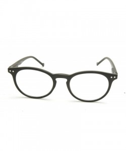 Round shoolboy fullRim Lightweight Reading spring hinge Glasses - Matte Black - CV17X3N7SW0 $19.00