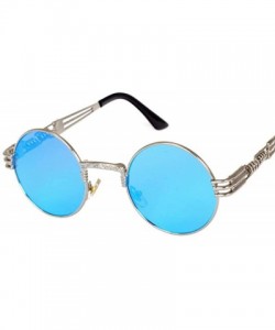 Oversized 2019 Retro Round Gothic Steampunk Mirror Sunglasses Men Women Metal Sun 1 - 4 - C818XE0XTEG $10.25