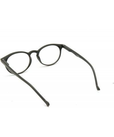 Round shoolboy fullRim Lightweight Reading spring hinge Glasses - Matte Black - CV17X3N7SW0 $19.00